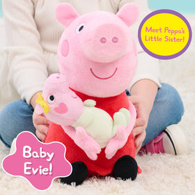 Just Play Peppa Pig Big Sis Plush, soft fabric with embroidered details for durable daily play