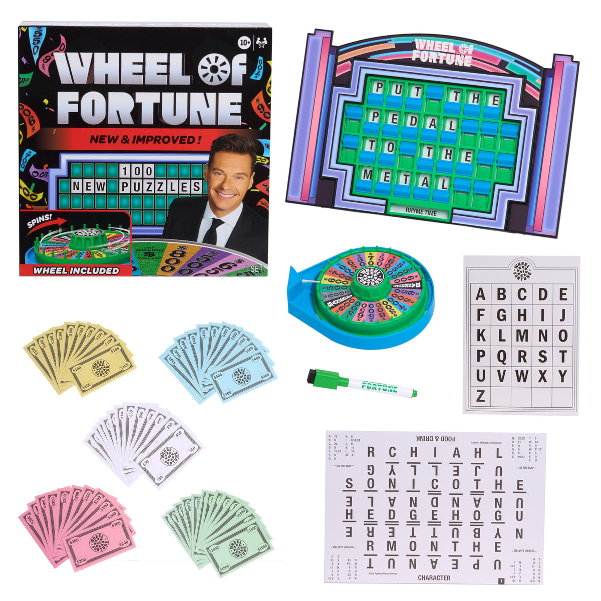 Just Play Wheel of Fortune Deluxe Game wheel for dynamic family entertainment.