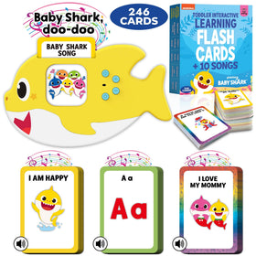Just Smarty Baby Shark flash cards cover for interactive preschool learning with vibrant visuals