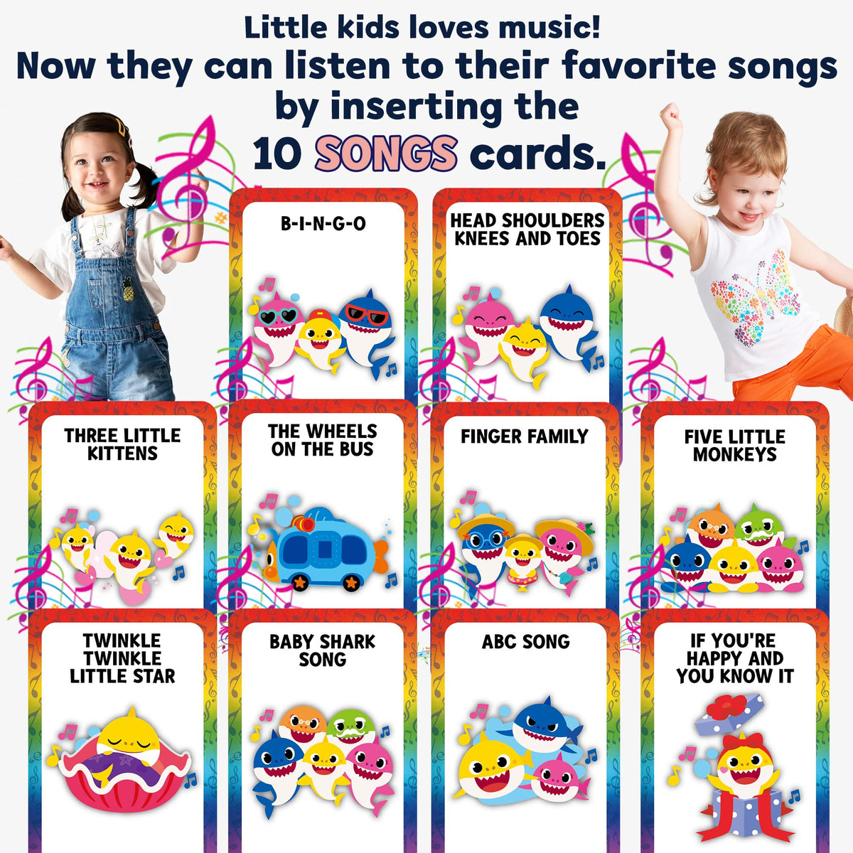 Just Smarty Baby Shark flash cards phrases promotes language use with feelings and needs expressions