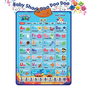 Just Smarty Baby Shark poster features songs for interactive learning and kid-friendly sing-alongs.