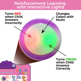 Just Smarty color-changing light demonstrating feedback when answering