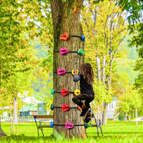 Just.smile climbing kit supports active backyard play with durable components that bear up to 230 pounds.