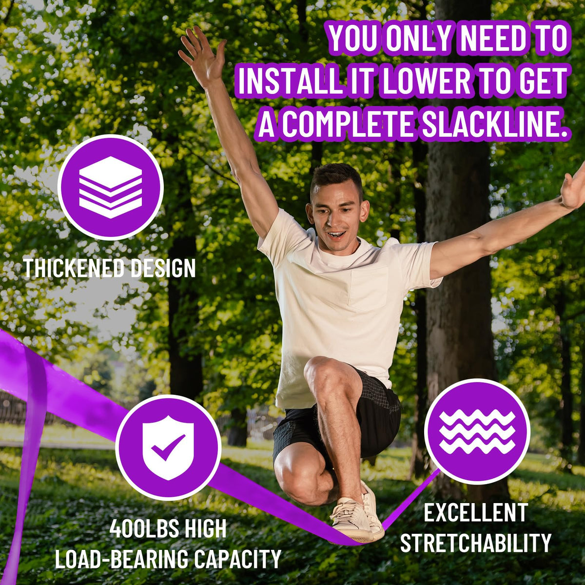 Just.smile backyard zipline kit in-tree installation, simple setup