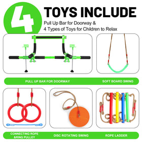 Just.smile doorway swing rope setup ready for climbing and imaginative play.
