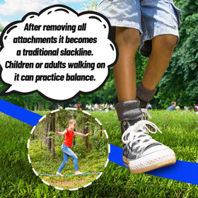 Just.smile Ninja Slackline wheel section demonstrates dynamic motion and grip.