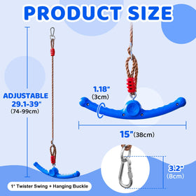 Just.smile Ninja Swing-Twister blue assembly with included hooks for quick setup.