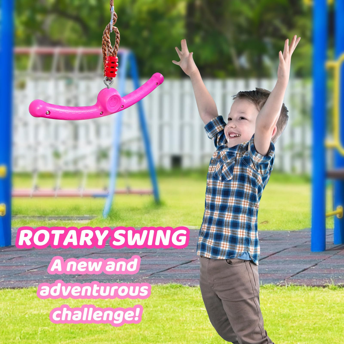 Rose red Ninja-Twister color brightens any backyard playground