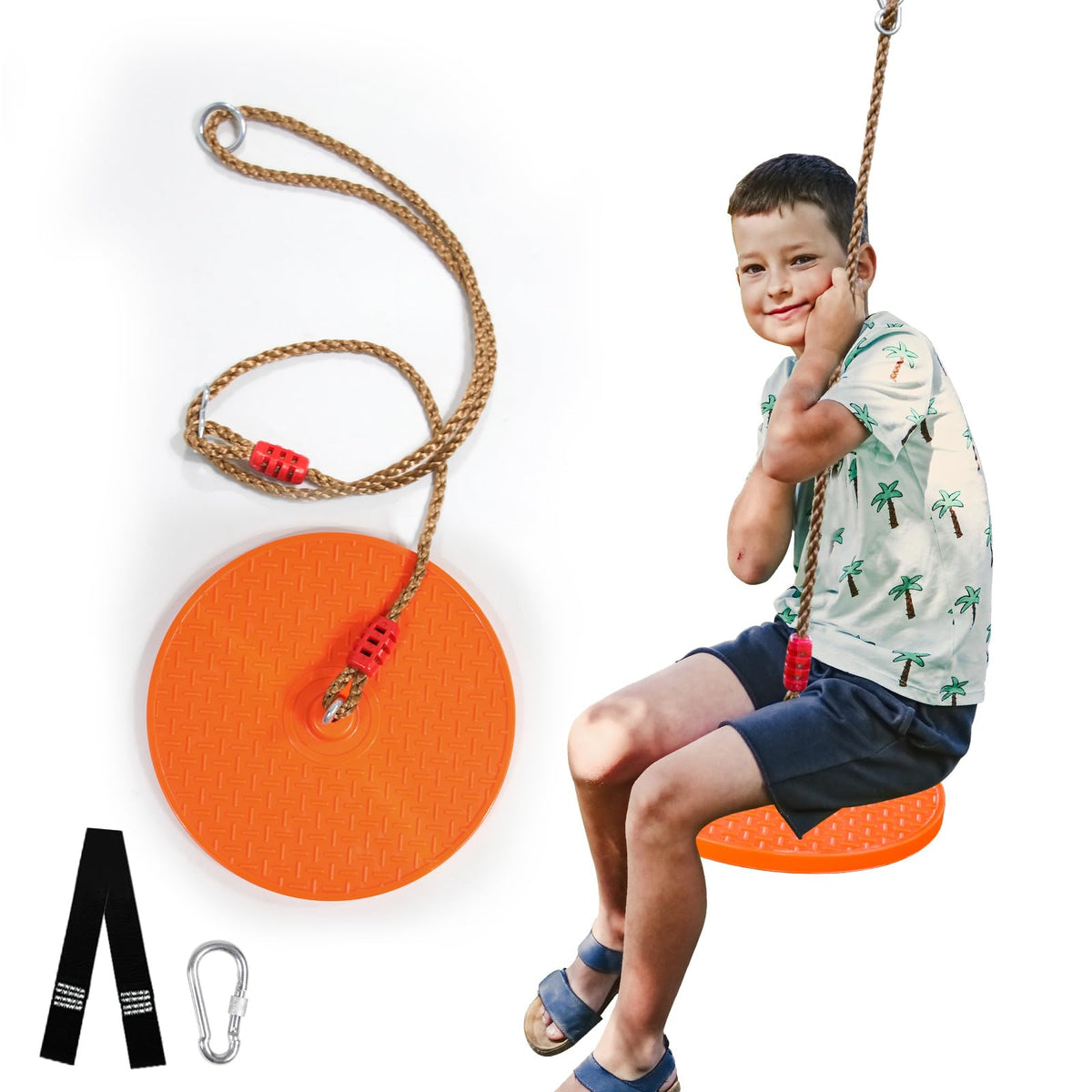 Just.smile rotating disc swing with 360° swivel seat for dynamic play sessions