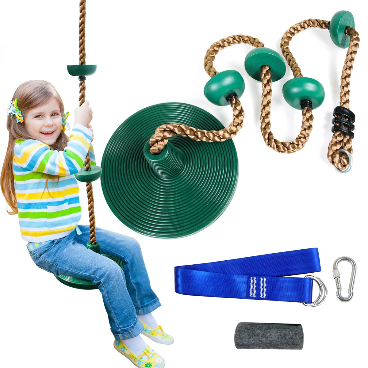 Just.smile tree swing for kids disc seat ready for backyard playtime