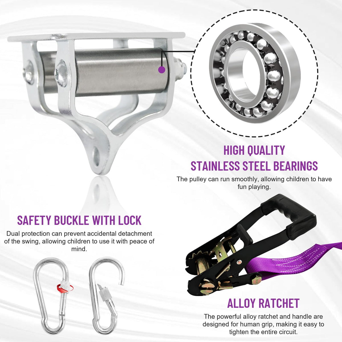 Just.smile 60ft zipline setup with dual bearings, smoother glide