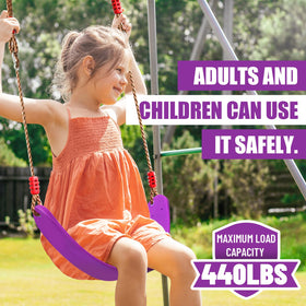 Just.smile zipline kit swing seat in use, kids enjoy thrilling outdoor play