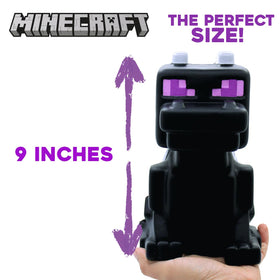 Just Toys LLC Minecraft Mighty Mega Squishme Ender Dragon back view, reinforced stitching for lasting play