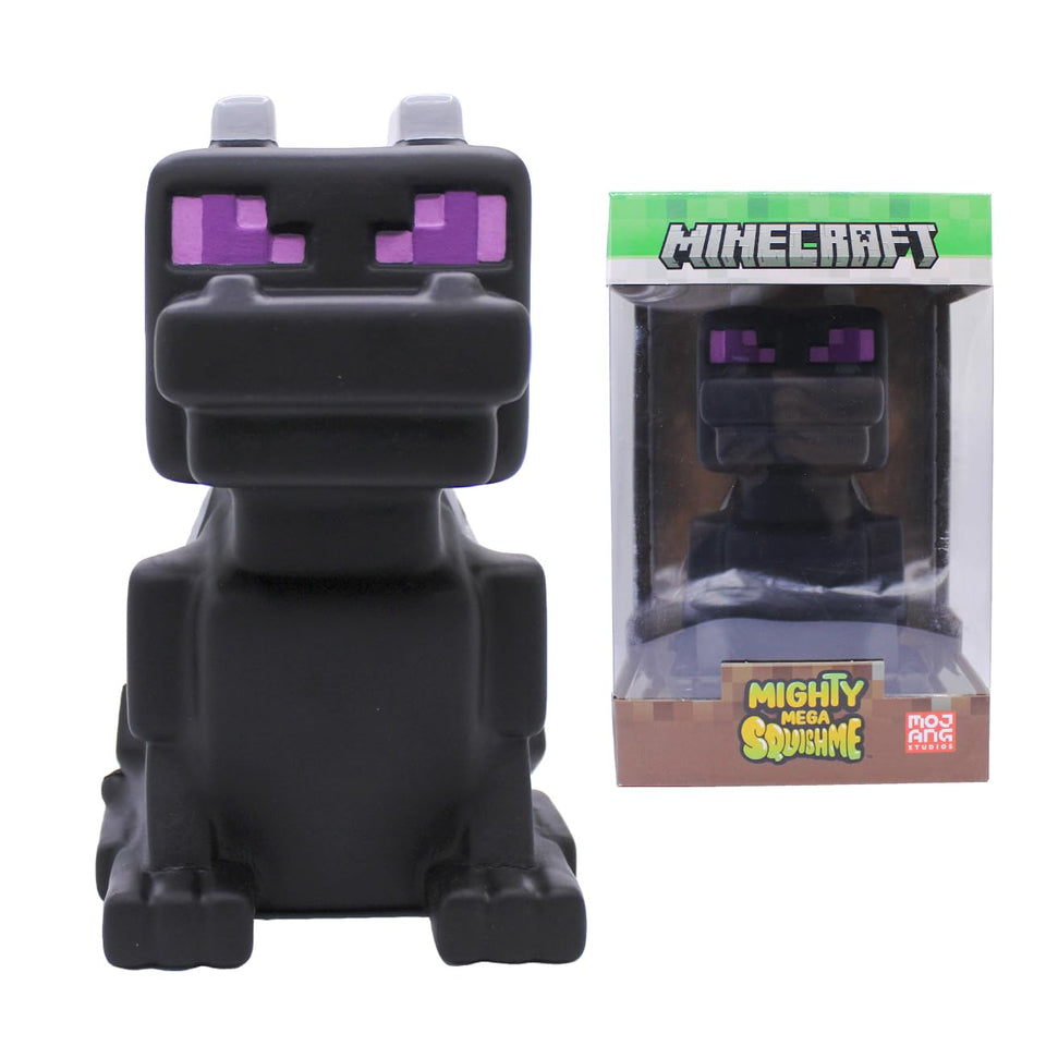 Just Toys LLC Minecraft Mighty Mega Squishme Ender Dragon front view, soft and collectible stress-reliever