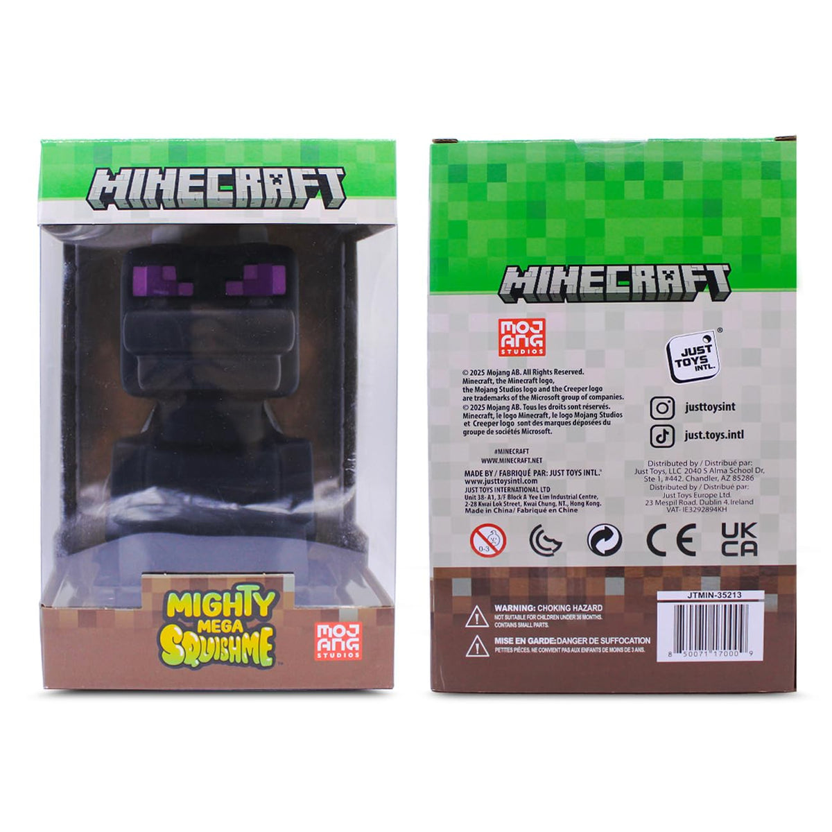 Just Toys LLC Minecraft Mighty Mega Squishme Ender Dragon packaging, ready gift for fans