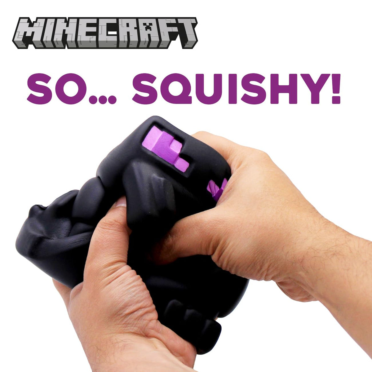 Just Toys LLC Minecraft Mighty Mega Squishme Ender Dragon side view, huggable desk companion