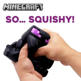 Just Toys LLC Minecraft Mighty Mega Squishme Ender Dragon side view, huggable desk companion