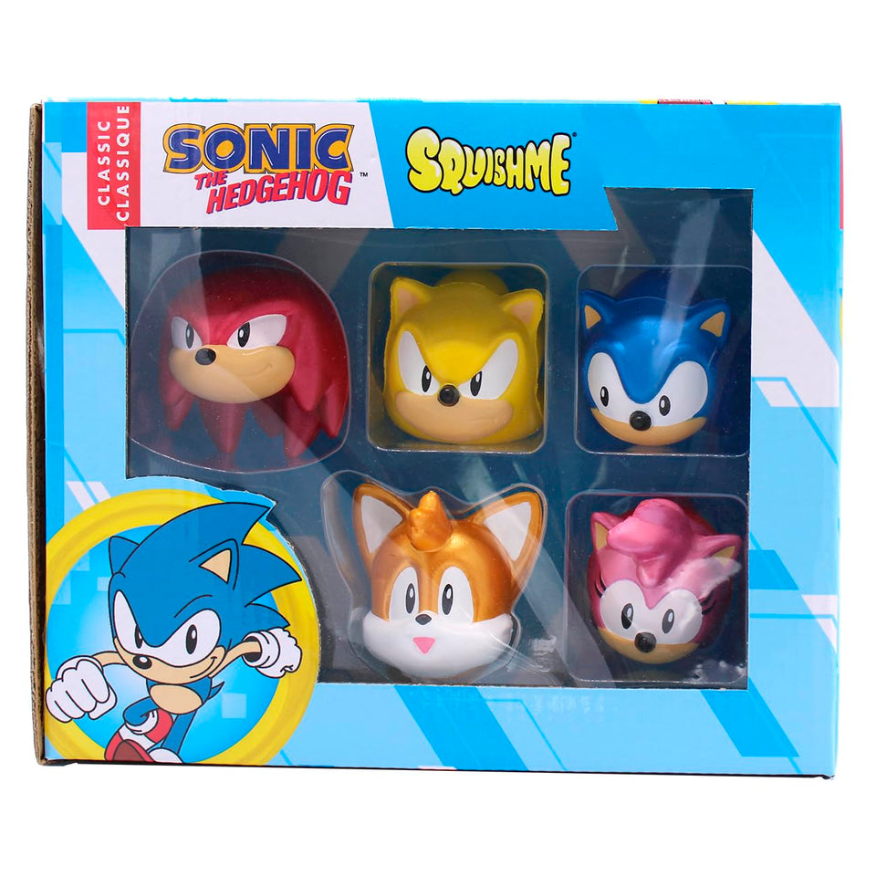 Just Toys Sonic SquishMe Series 1 collector box cover art, vibrant branding ideal for display.