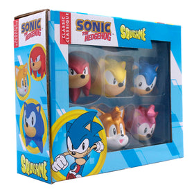 Just Toys Sonic SquishMe Series 1 packaging, sturdy box protection during storage.