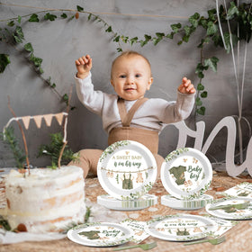 Justforjoyful detailed plate patterns highlight greenery decor and keep meals neat