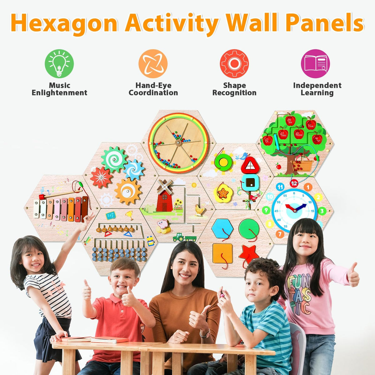 Justforjoyful educational toy decorative panel adds a playful learning corner.