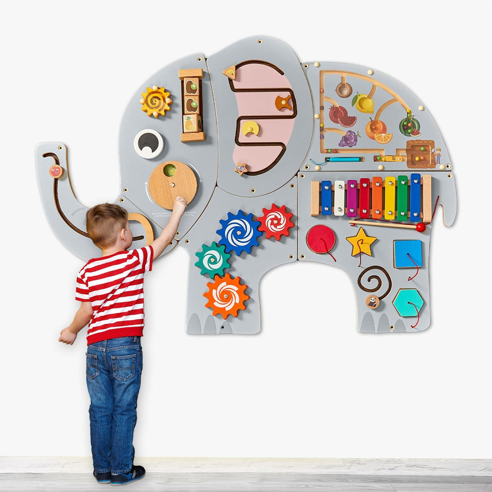 Justforjoyful elephant wall panel for engaging early learning and exploration.