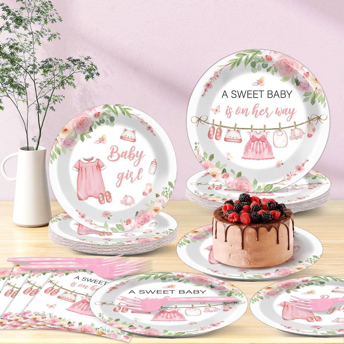 Justforjoyful floral-design-baby-shower: charming accents to welcome a baby girl.