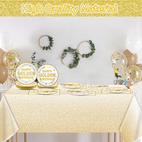 Justforjoyful golden birthday set packaging, neatly organized for quick setup.