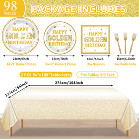 Justforjoyful golden dessert plates 7-inch with glitter accents for desserts.