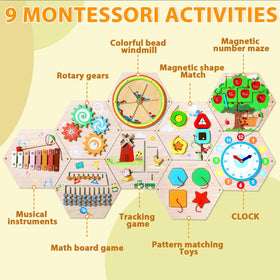 Justforjoyful montessori activity board kids shot emphasizes color and shape exploration.