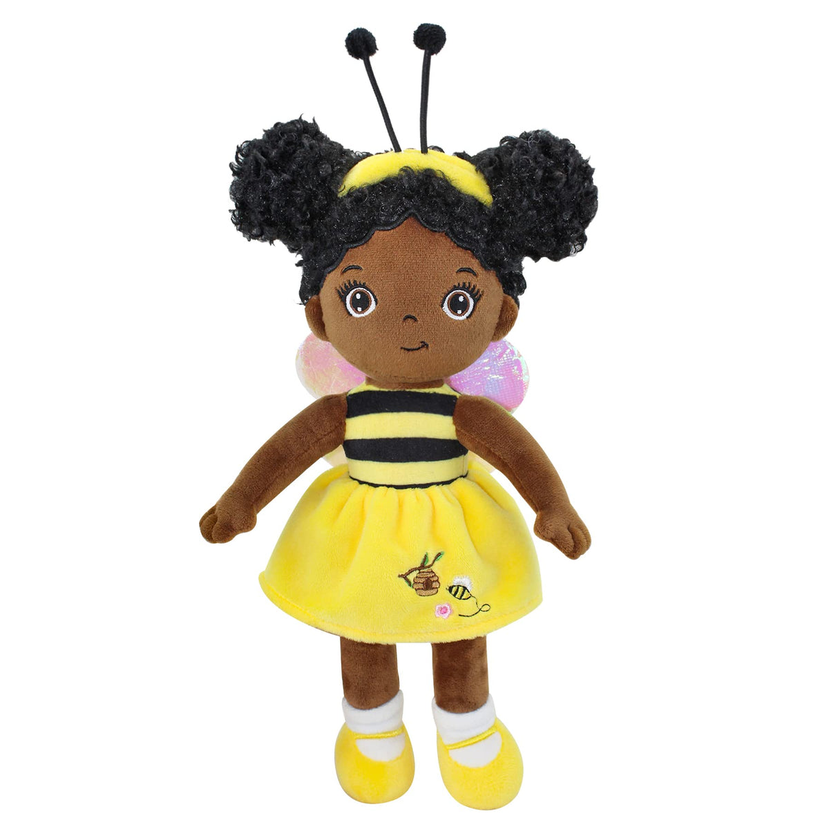 JUSTQUNSEEN black baby doll 12inch plush toy perfect for imaginative play and hugs.