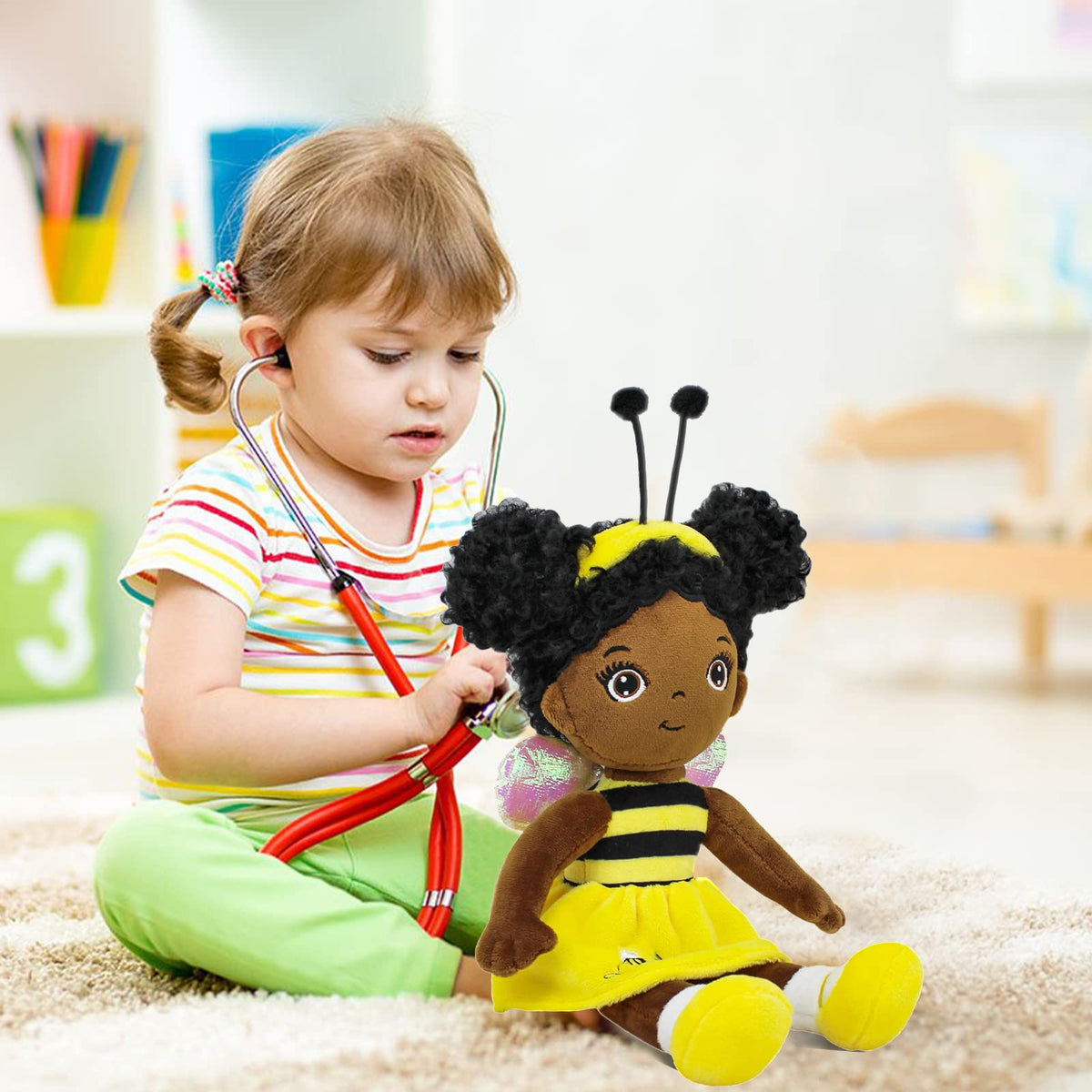 JUSTQUNSEEN doll with shiny wings sparks imaginative fairy play and stories.