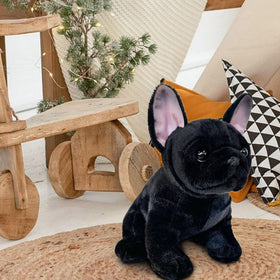 JUSTQUNSEEN Bulldog stuffed animal non-shedding design, tidy decor