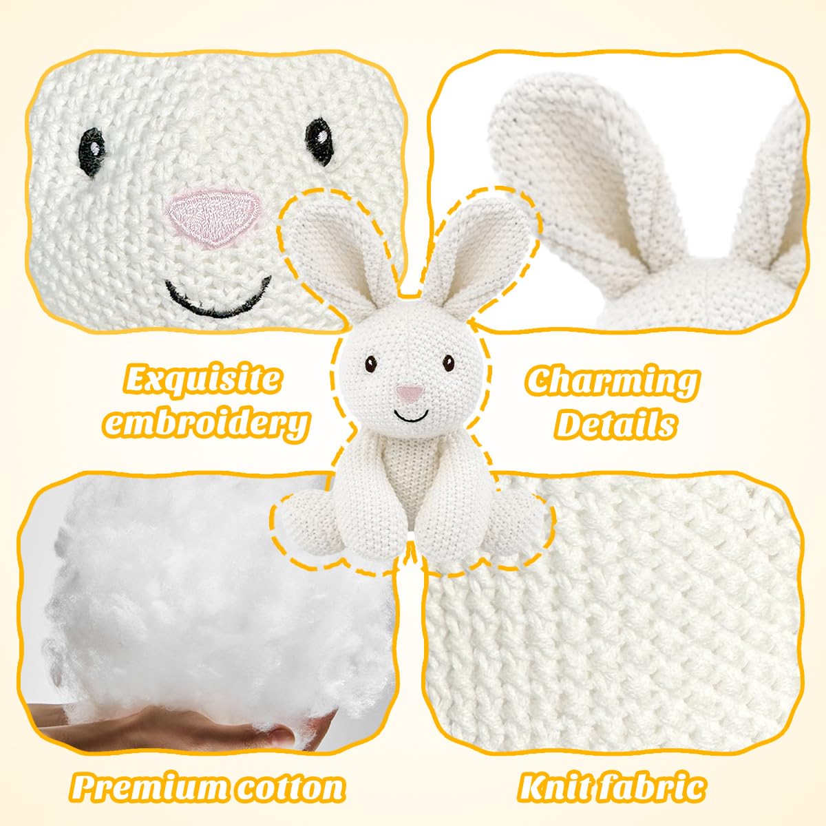 JUSTQUNSEEN bunny bedtime-companion toy supports calm nights.