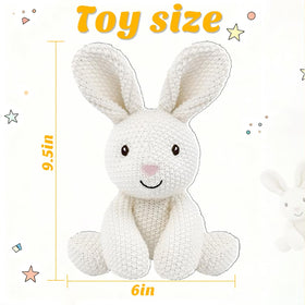 JUSTQUNSEEN bunny cotton-fill toy, safe and baby-friendly.
