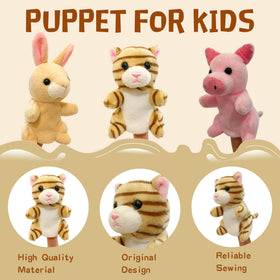 JUSTQUNSEEN cat finger puppet for soft play and character storytelling
