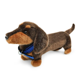 JUSTQUNSEEN Dachshund plush in black for cozy bedtime companionship