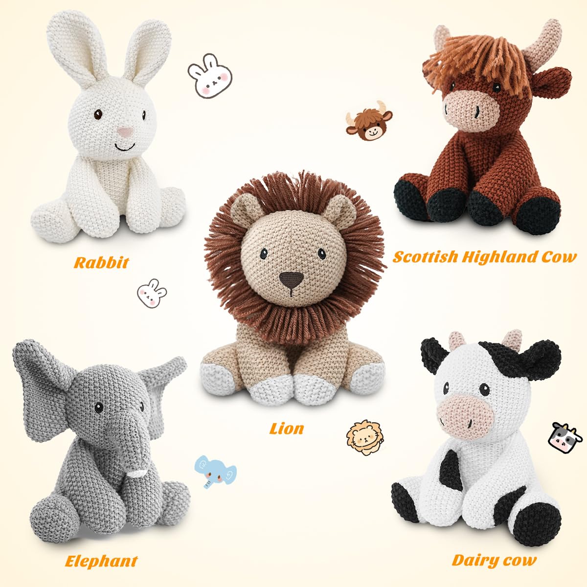 JUSTQUNSEEN gift ready knit toy for birthdays.