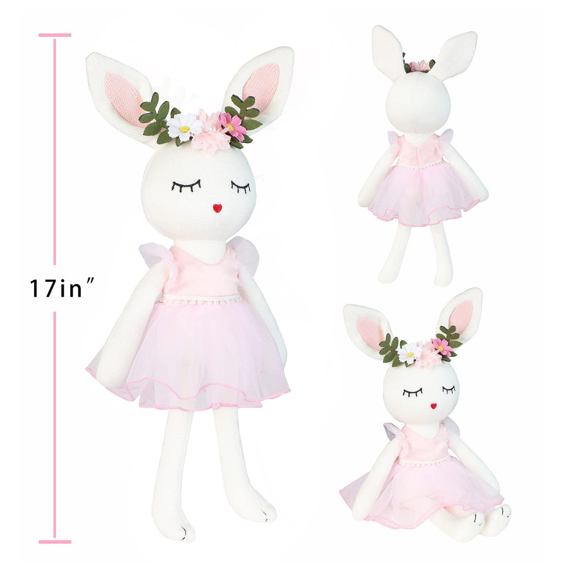 Linda ballerina doll gauze skirt detail adds elegant play aesthetics.