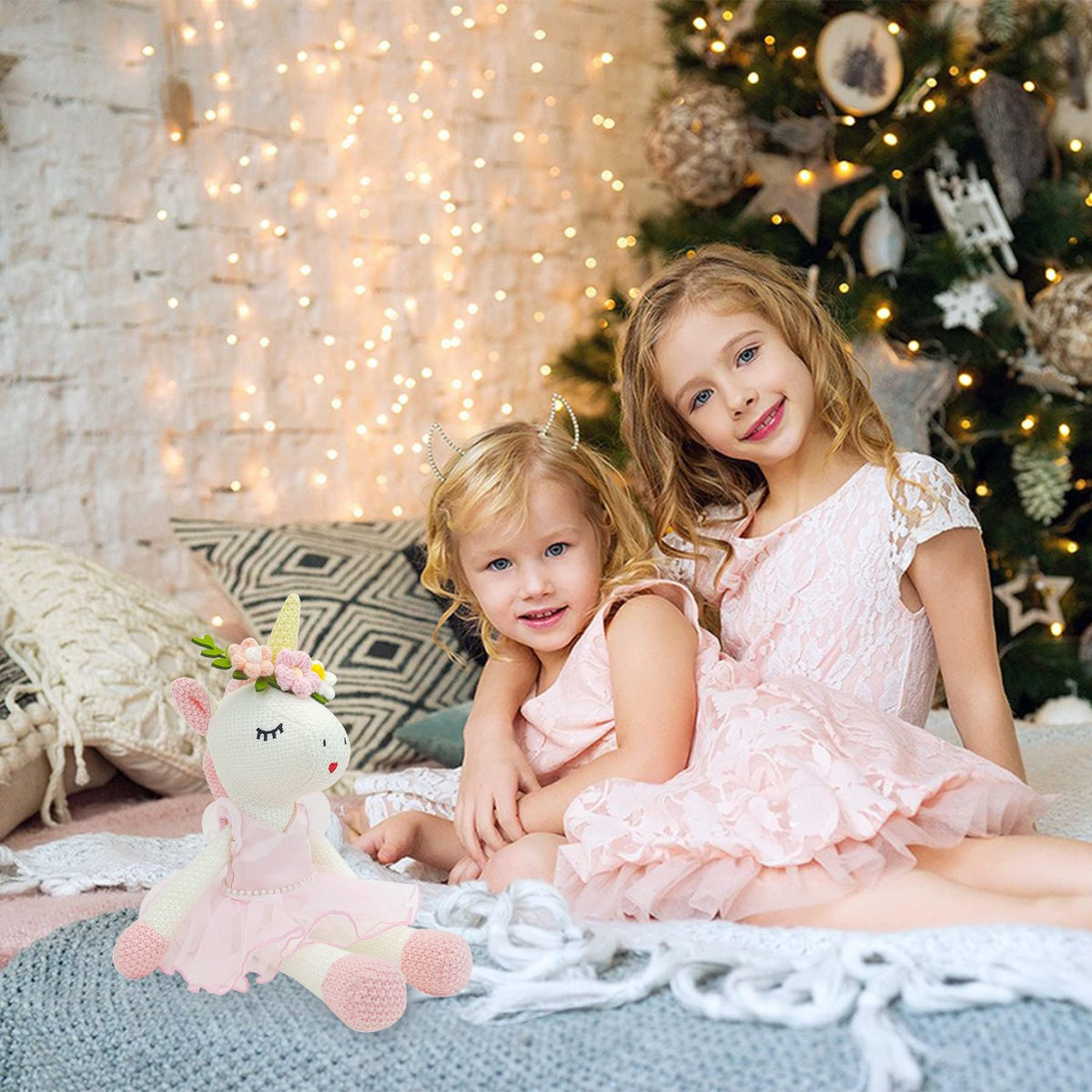 JUSTQUNSEEN 17-inch unicorn plush size for kids and travel.