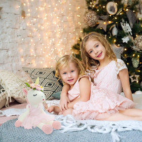JUSTQUNSEEN 17-inch unicorn plush size for kids and travel.