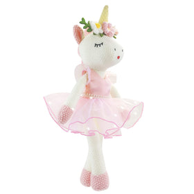 JUSTQUNSEEN pink unicorn plush close-up for comforting hugs.