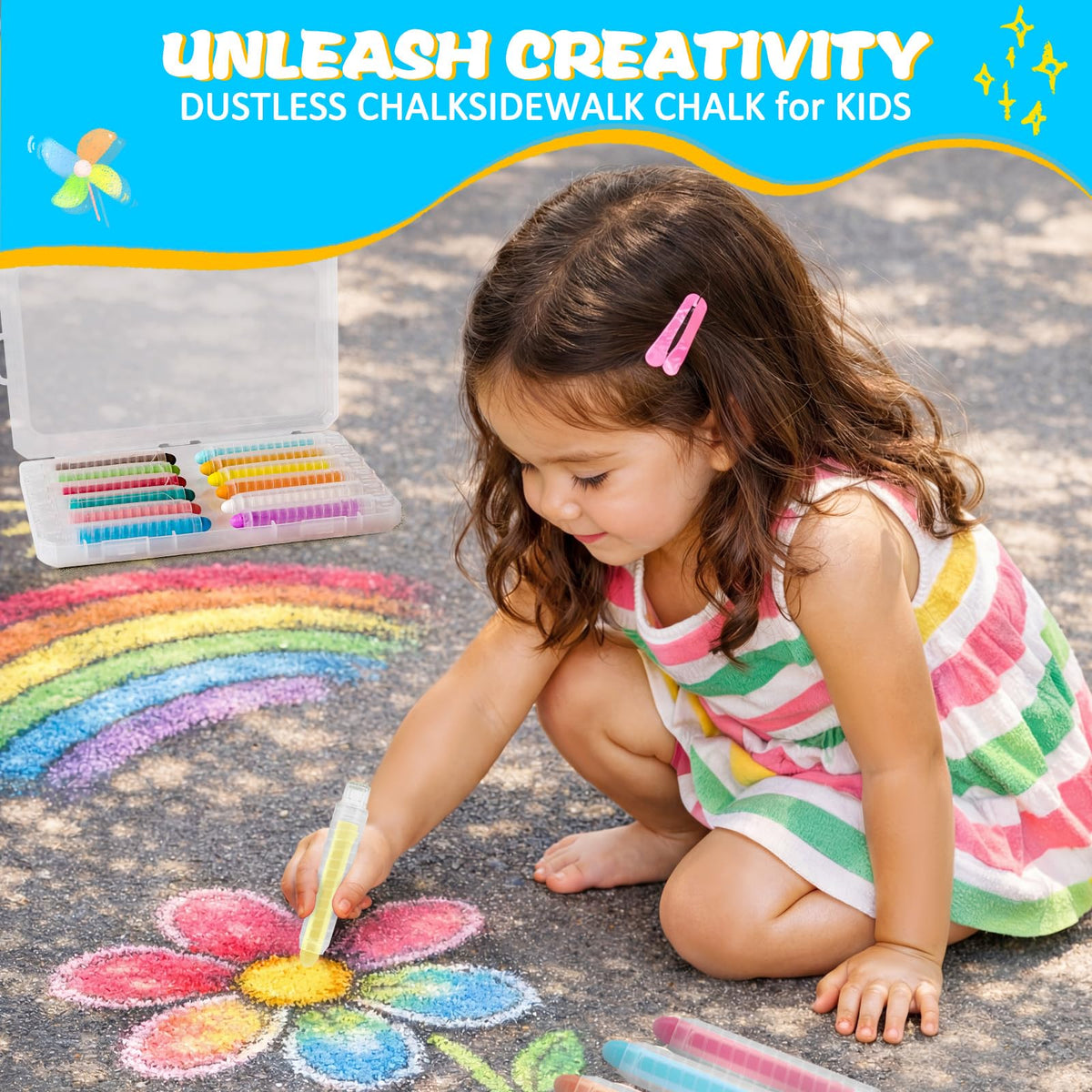 JustRed 24-color chalk sticks offer vibrant options for creative projects.