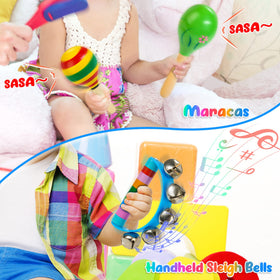 JUSTWOOD sleigh bells pair add bright jingles to early play