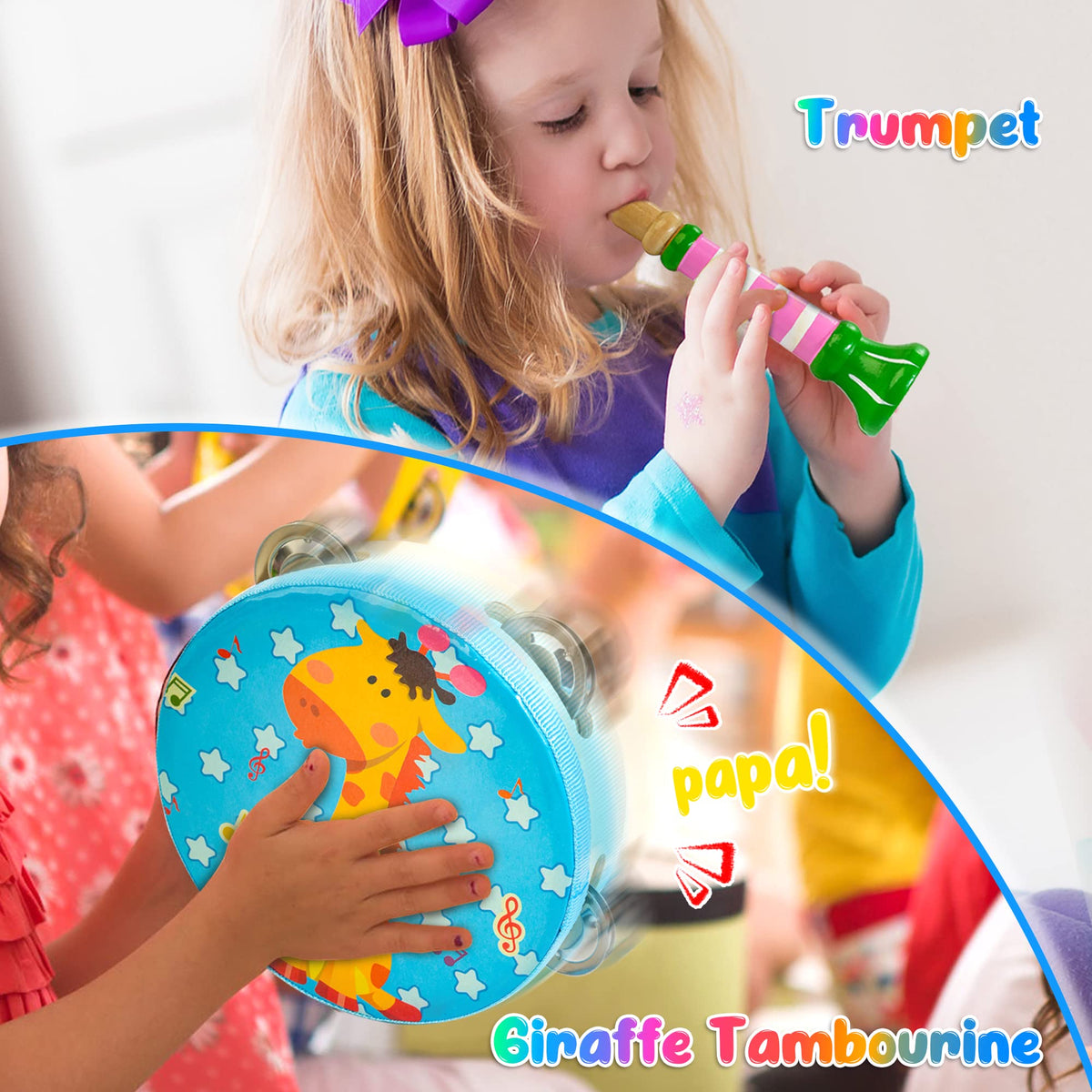 JUSTWOOD tambourine jingles deepen rhythm awareness during playtime
