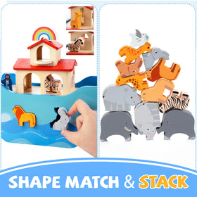 JUSTWOOD Noah's Ark elephants for sorting and fine motor engagement