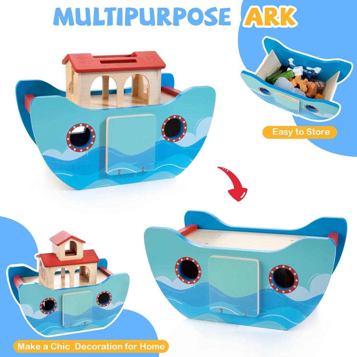 JUSTWOOD Noah's Ark rainbow and ladder add colorful hands-on play