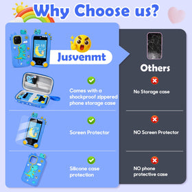 Jusvenmt Kids Phone 32GB storage blue keeps memories safe