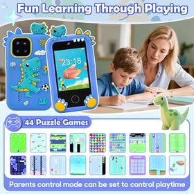 Jusvenmt Kids Phone video and music player blue for stories and songs