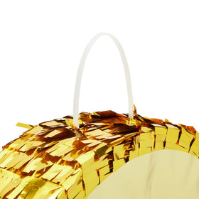Juvale Gold Foil Number 6 Pinata interior corrugated paper for durable, reusable feel.